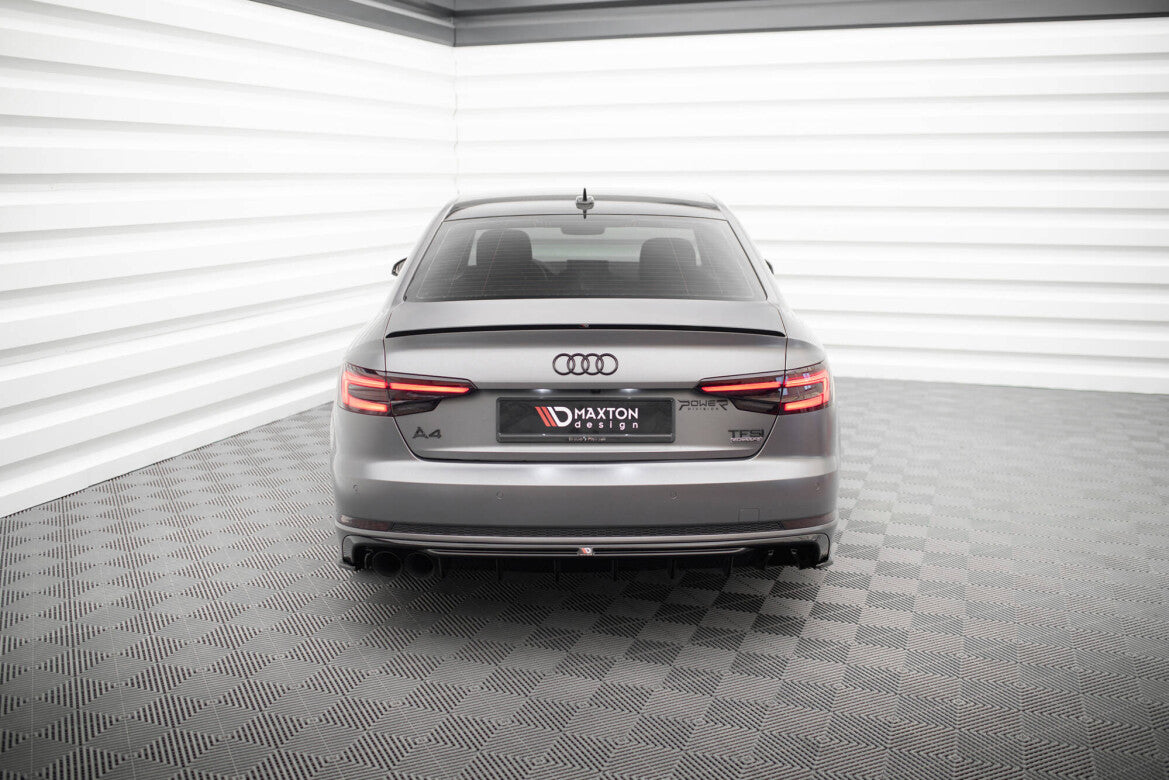 Heckansatz Diffusor V.1 passend für Audi A4 S-line B9 (Doppelauspuff li.) schwarz Hochglanz