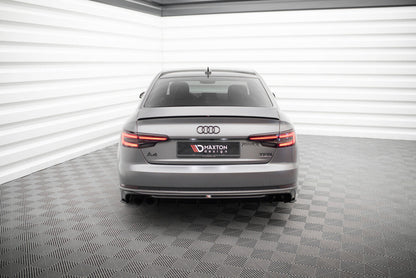 Heckansatz Diffusor V.1 passend für Audi A4 S-line B9 (Doppelauspuff li.) schwarz Hochglanz