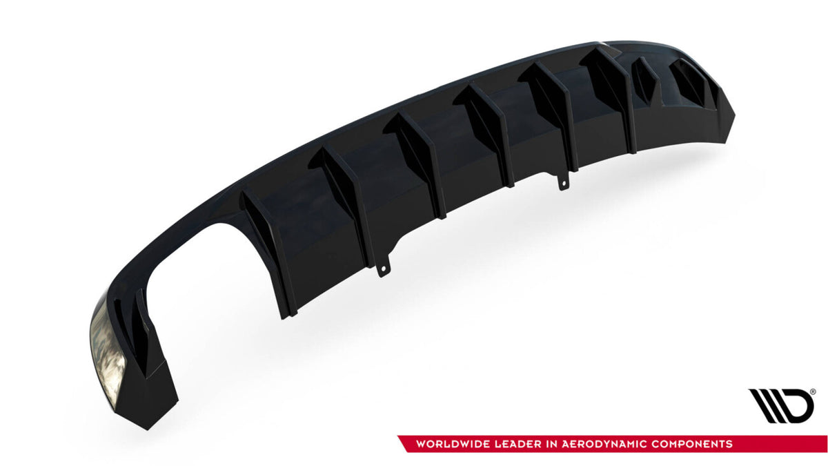 Heckansatz Diffusor V.1 passend für Audi A4 S-line B9 (Doppelauspuff li.) schwarz Hochglanz