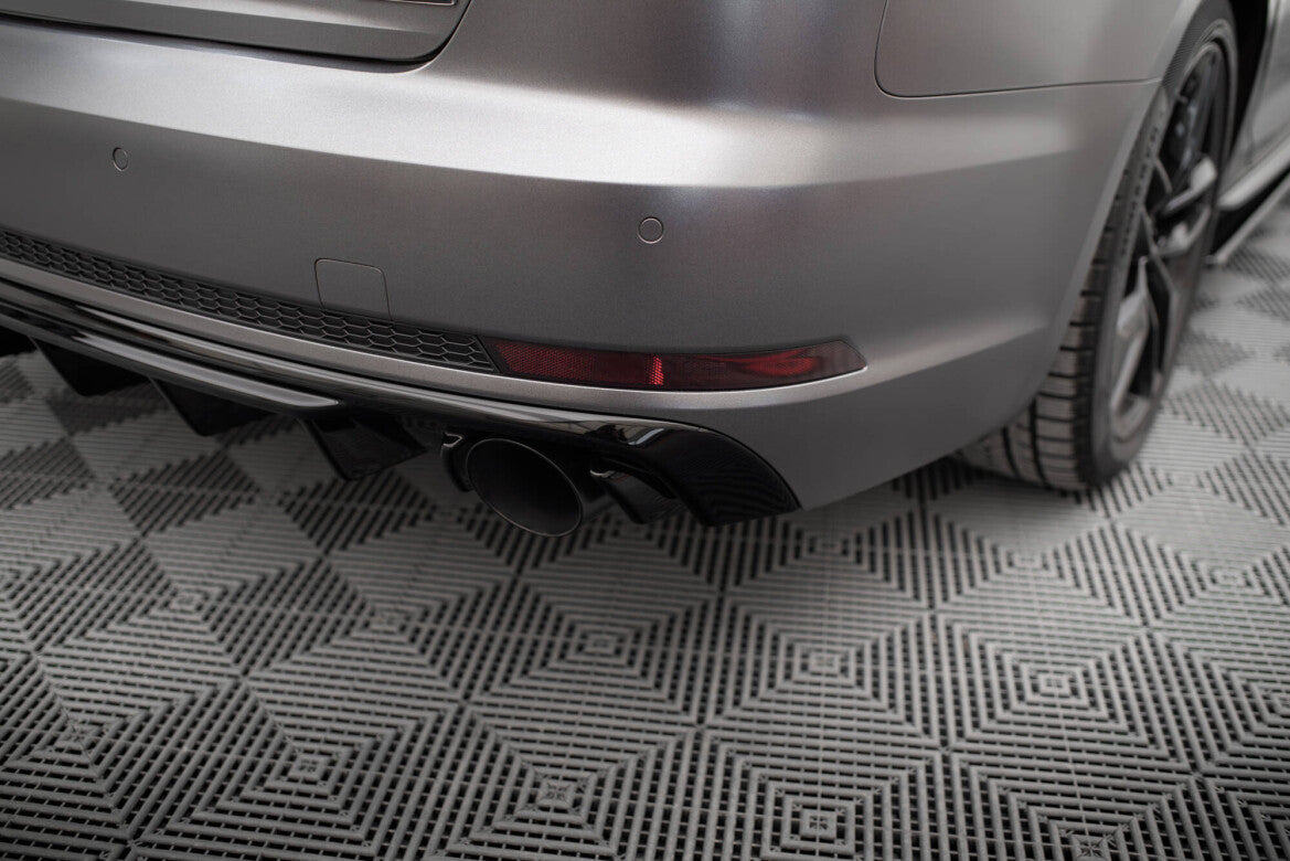 Heckansatz Diffusor V.1 passend für Audi A4 S-line B9 (Einzelauspuff li. re.) schwarz Hochglanz