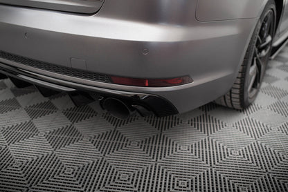 Heckansatz Diffusor V.1 passend für Audi A4 S-line B9 (Einzelauspuff li. re.) schwarz Hochglanz