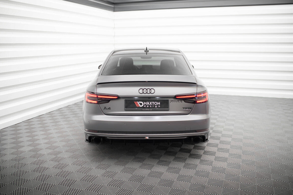 Heckansatz Diffusor V.1 passend für Audi A4 S-line B9 (Einzelauspuff li. re.) schwarz Hochglanz