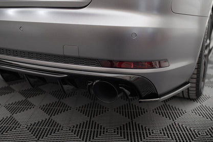 Heckansatz Diffusor V.1 passend für Audi A4 S-line B9 (Einzelauspuff li. re.) schwarz Hochglanz