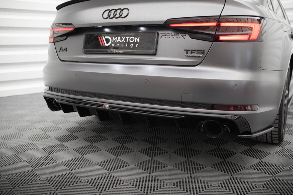 Heckansatz Diffusor V.1 passend für Audi A4 S-line B9 (Einzelauspuff li. re.) schwarz Hochglanz