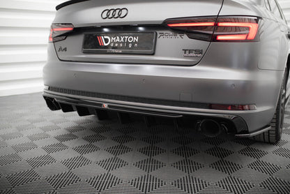 Heckansatz Diffusor V.1 passend für Audi A4 S-line B9 (Einzelauspuff li. re.) schwarz Hochglanz