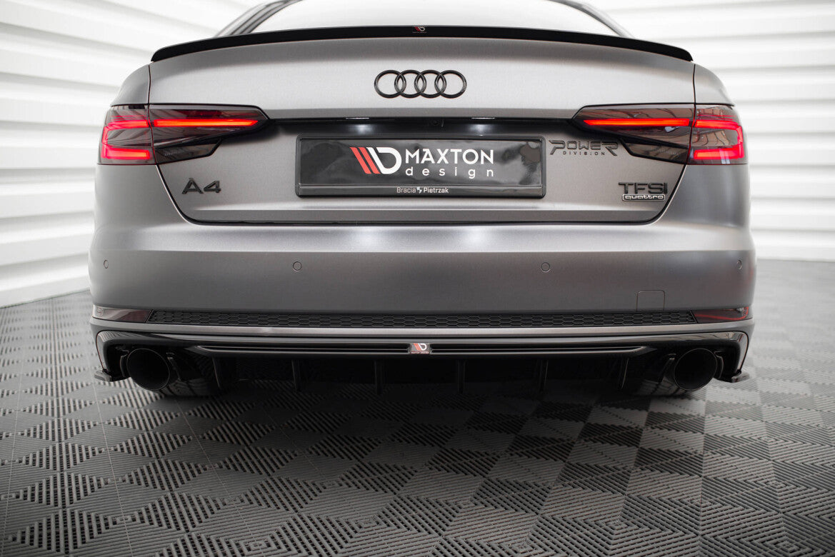 Heckansatz Diffusor V.1 passend für Audi A4 S-line B9 (Einzelauspuff li. re.) schwarz Hochglanz