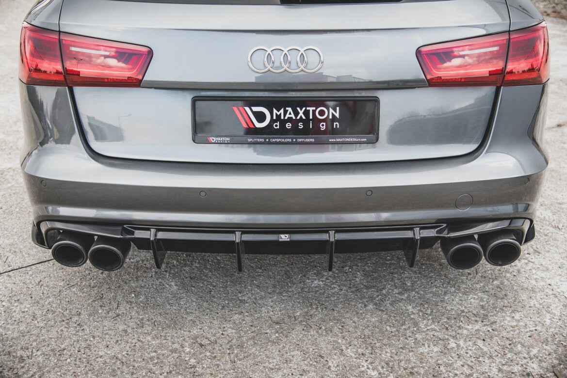 Heckansatz Diffusor V.1 passend für Audi S6 C7 FL schwarz Hochglanz