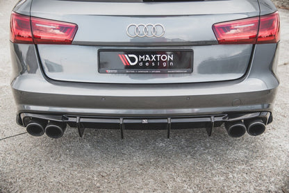 Heckansatz Diffusor V.1 passend für Audi S6 C7 FL schwarz Hochglanz