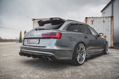 Heckansatz Diffusor V.1 passend für Audi S6 C7 FL schwarz Hochglanz