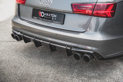 Heckansatz Diffusor V.1 passend für Audi S6 C7 FL schwarz Hochglanz