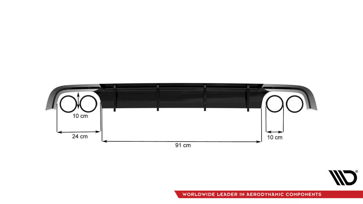 Heckansatz Diffusor V.1 passend für Audi S6 C7 FL schwarz Hochglanz