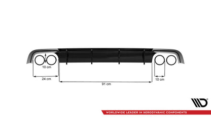 Heckansatz Diffusor V.1 passend für Audi S6 C7 FL schwarz Hochglanz
