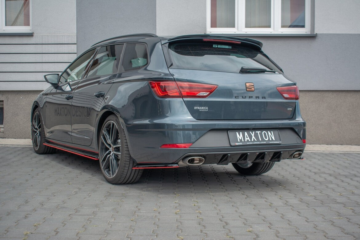 Heckansatz Diffusor V.1 passend für Seat Leon CUPRA Mk3 FL Sportstourer schwarz Hochglanz