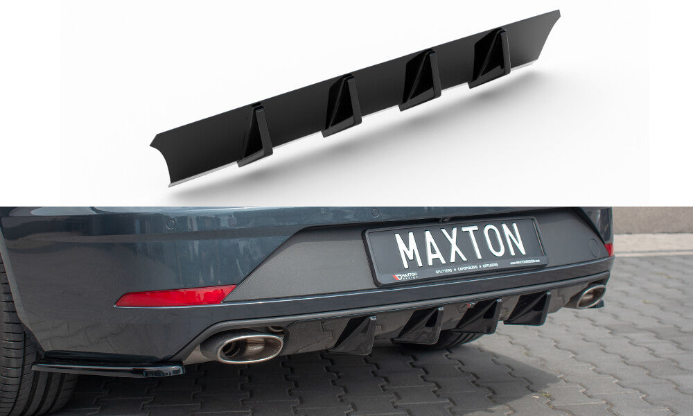 Heckansatz Diffusor V.1 passend für Seat Leon CUPRA Mk3 FL Sportstourer schwarz Hochglanz