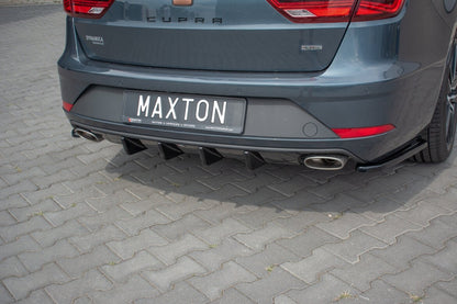 Heckansatz Diffusor V.1 passend für Seat Leon CUPRA Mk3 FL Sportstourer schwarz Hochglanz