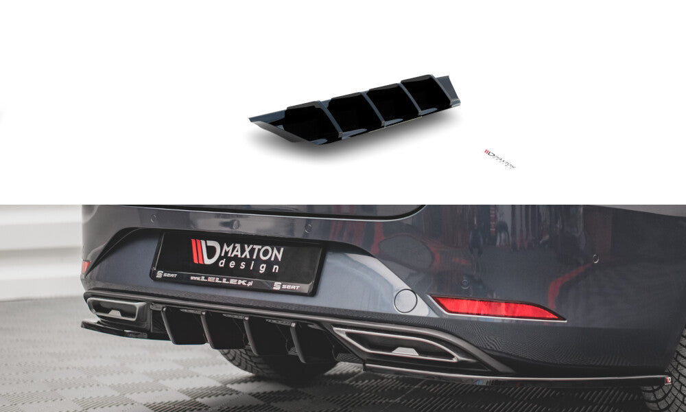Heckansatz Diffusor V.1 passend für Seat Leon FR ST Mk4 schwarz Hochglanz