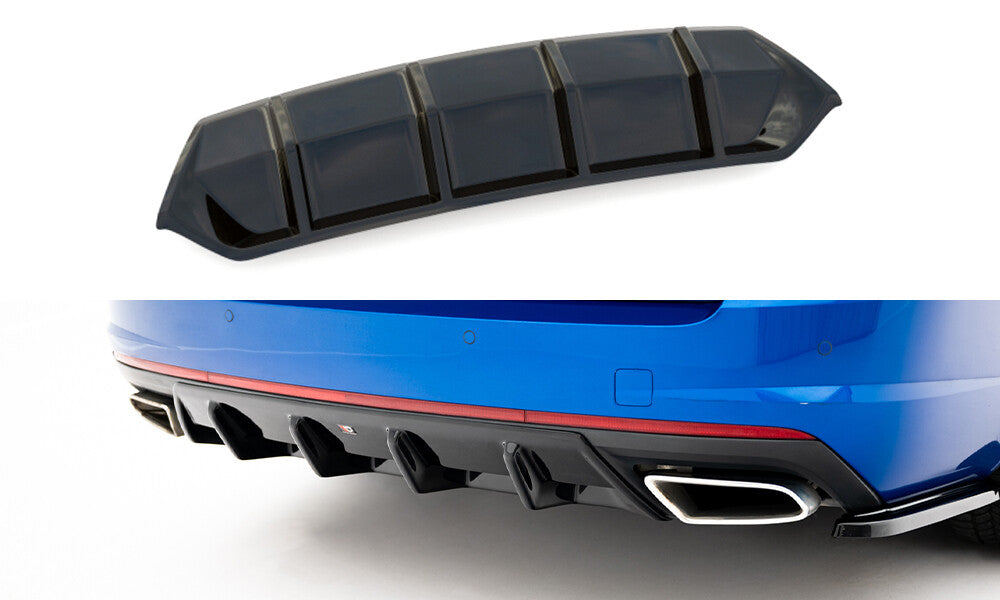 Heckansatz Diffusor V.1 passend für Skoda Octavia RS Mk3 / Mk3 FL Hatchback / Kombi schwarz Hochglanz