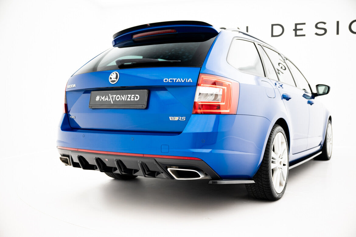Heckansatz Diffusor V.1 passend für Skoda Octavia RS Mk3 / Mk3 FL Hatchback / Kombi schwarz Hochglanz