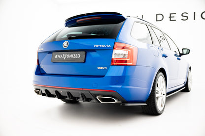 Heckansatz Diffusor V.1 passend für Skoda Octavia RS Mk3 / Mk3 FL Hatchback / Kombi schwarz Hochglanz