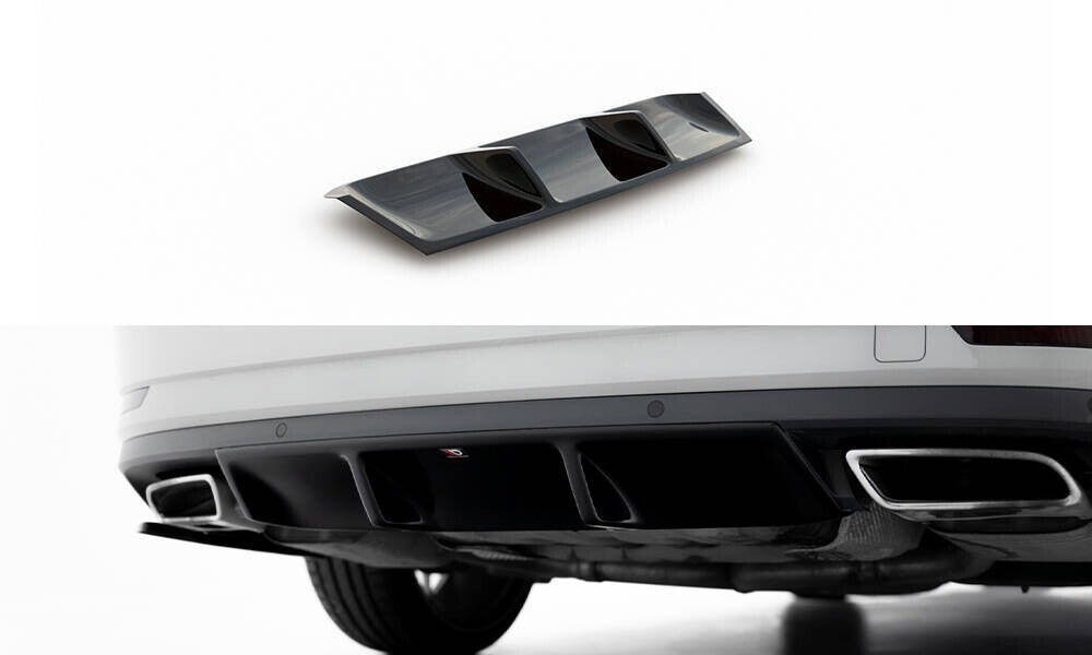 Heckansatz Diffusor V.1 passend für Skoda Superb Liftback / Combi Mk3 schwarz Hochglanz