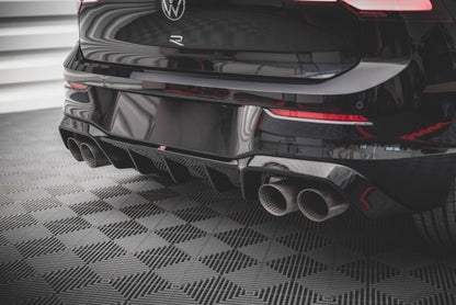 Heckansatz Diffusor V.1 passend für VW Golf R Hatchback Mk8 FL schwarz Hochglanz