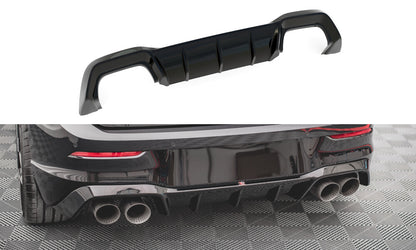 Heckansatz Diffusor V.1 passend für VW Golf R Hatchback Mk8 FL schwarz Hochglanz