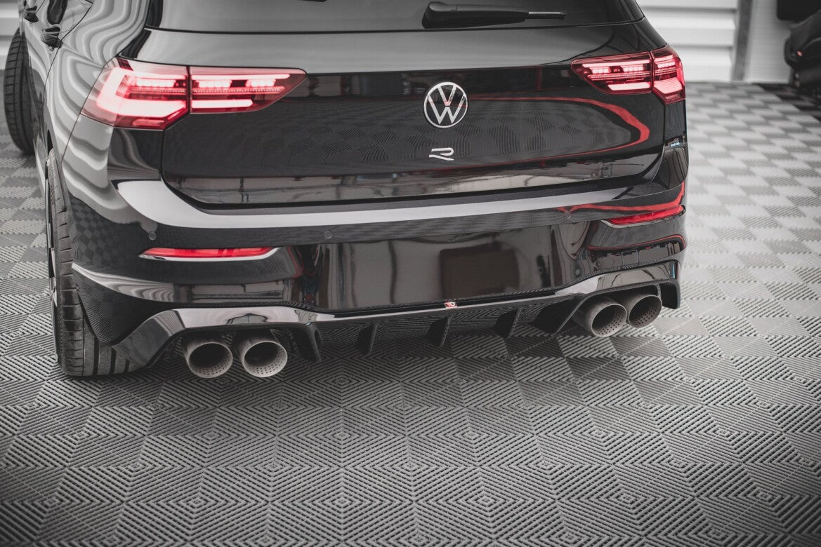 Heckansatz Diffusor V.1 passend für VW Golf R Hatchback Mk8 FL schwarz Hochglanz