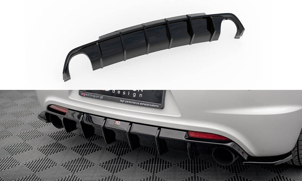 Heckansatz Diffusor V.1 passend für VW Scirocco R Mk3 schwarz Hochglanz