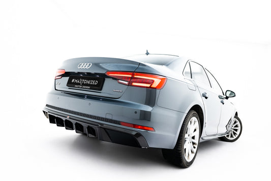 Heckansatz Diffusor V.2 passend für Audi A4 S-Line Limousine / Avant B9 schwarz Hochglanz