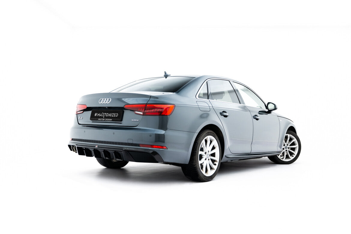 Heckansatz Diffusor V.2 passend für Audi A4 S-Line Limousine / Avant B9 schwarz Hochglanz