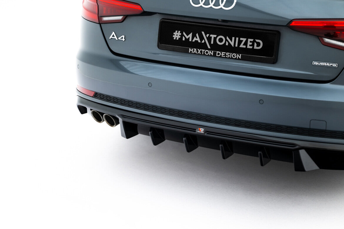 Heckansatz Diffusor V.2 passend für Audi A4 S-Line Limousine / Avant B9 schwarz Hochglanz