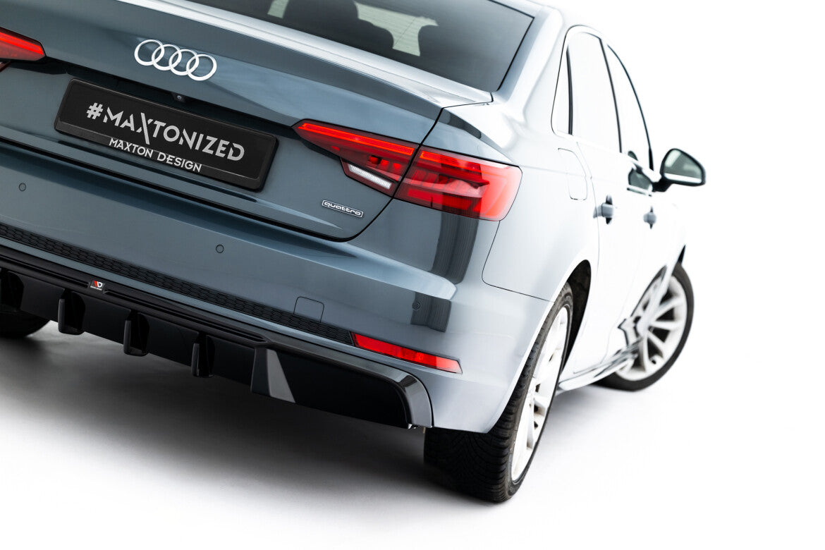 Heckansatz Diffusor V.2 passend für Audi A4 S-Line Limousine / Avant B9 schwarz Hochglanz