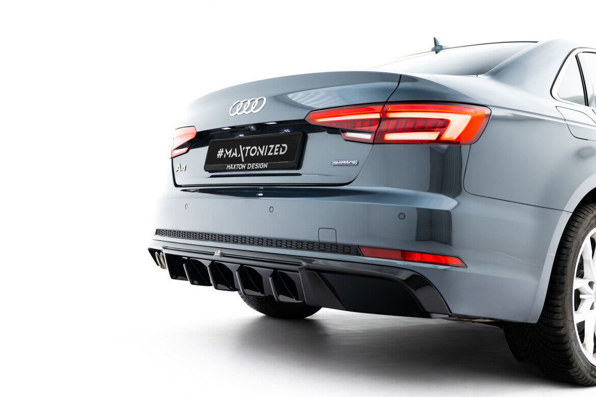 Heckansatz Diffusor V.2 passend für Audi A4 S-Line Limousine / Avant B9 schwarz Hochglanz