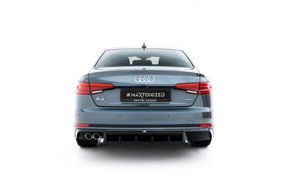 Heckansatz Diffusor V.2 passend für Audi A4 S-Line Limousine / Avant B9 schwarz Hochglanz