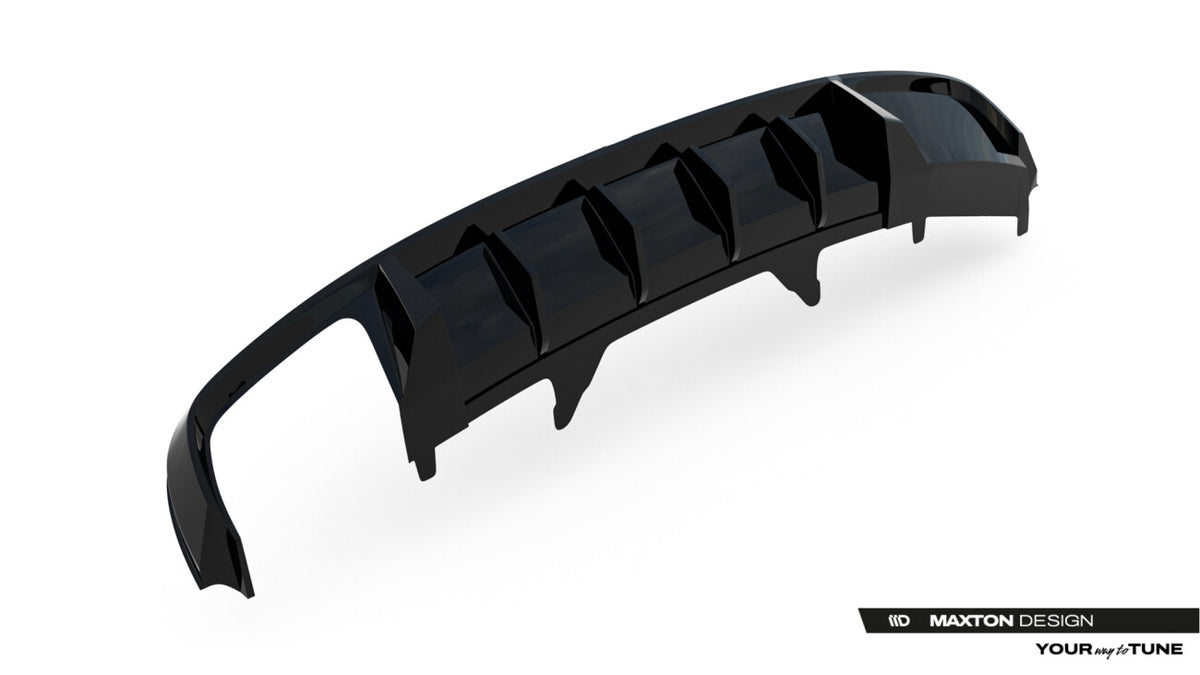 Heckansatz Diffusor V.2 passend für Audi A4 S-Line Limousine / Avant B9 schwarz Hochglanz