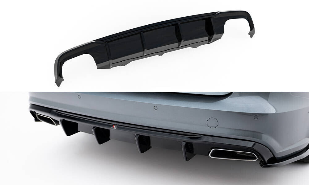 Heckansatz Diffusor V.2 passend für Audi A6 / A6 C7 S-line/ S6 C7 FL schwarz Hochglanz
