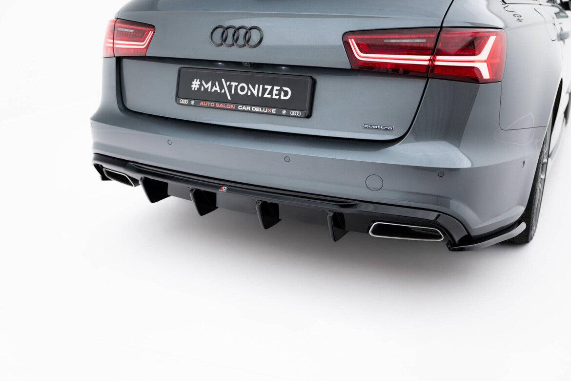 Heckansatz Diffusor V.2 passend für Audi A6 / A6 C7 S-line/ S6 C7 FL schwarz Hochglanz