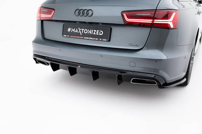 Heckansatz Diffusor V.2 passend für Audi A6 / A6 C7 S-line/ S6 C7 FL schwarz Hochglanz