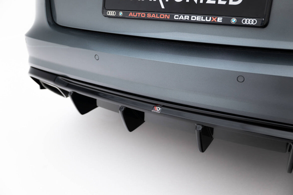 Heckansatz Diffusor V.2 passend für Audi A6 / A6 C7 S-line/ S6 C7 FL schwarz Hochglanz