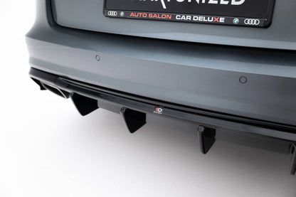 Heckansatz Diffusor V.2 passend für Audi A6 / A6 C7 S-line/ S6 C7 FL schwarz Hochglanz