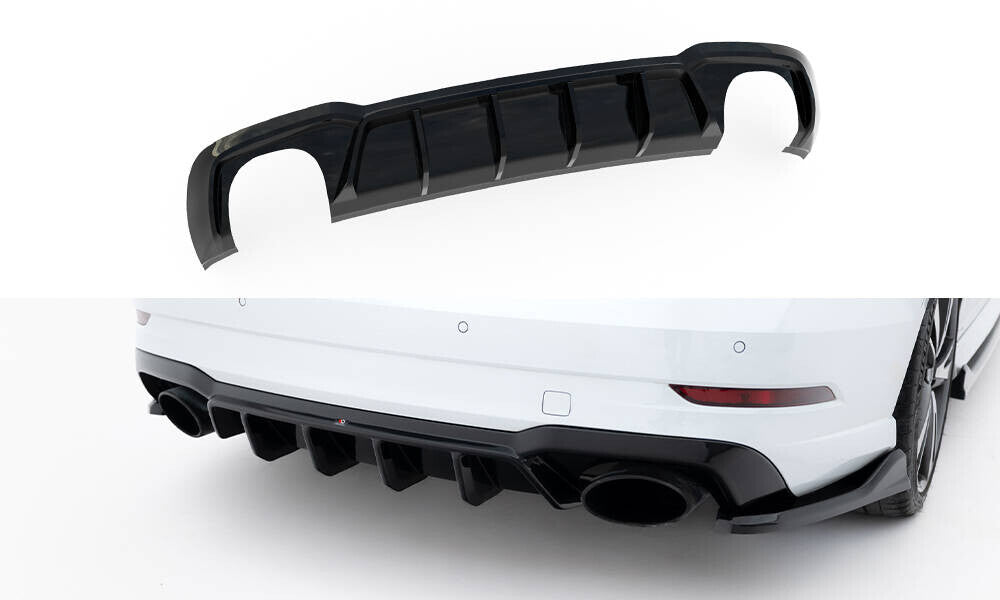 Heckansatz Diffusor V.2 passend für Audi RS3 Limousine 8V FL schwarz Hochglanz