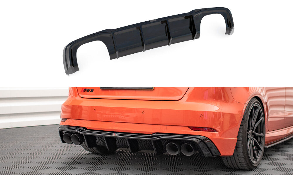 Heckansatz Diffusor V.2 passend für Audi RS3 Sportback 8V FL schwarz Hochglanz