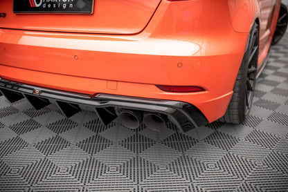 Heckansatz Diffusor V.2 passend für Audi RS3 Sportback 8V FL schwarz Hochglanz