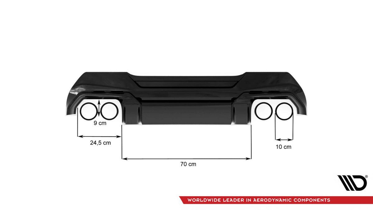 Heckansatz Diffusor V.2 passend für BMW 1er F40 M-Paket/ M135i schwarz Hochglanz
