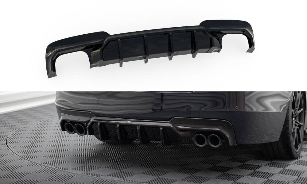 Heckansatz Diffusor V.2 passend für BMW 5er M-Paket F10 / F11 (Doppelauspuff li. re.) schwarz Hochglanz
