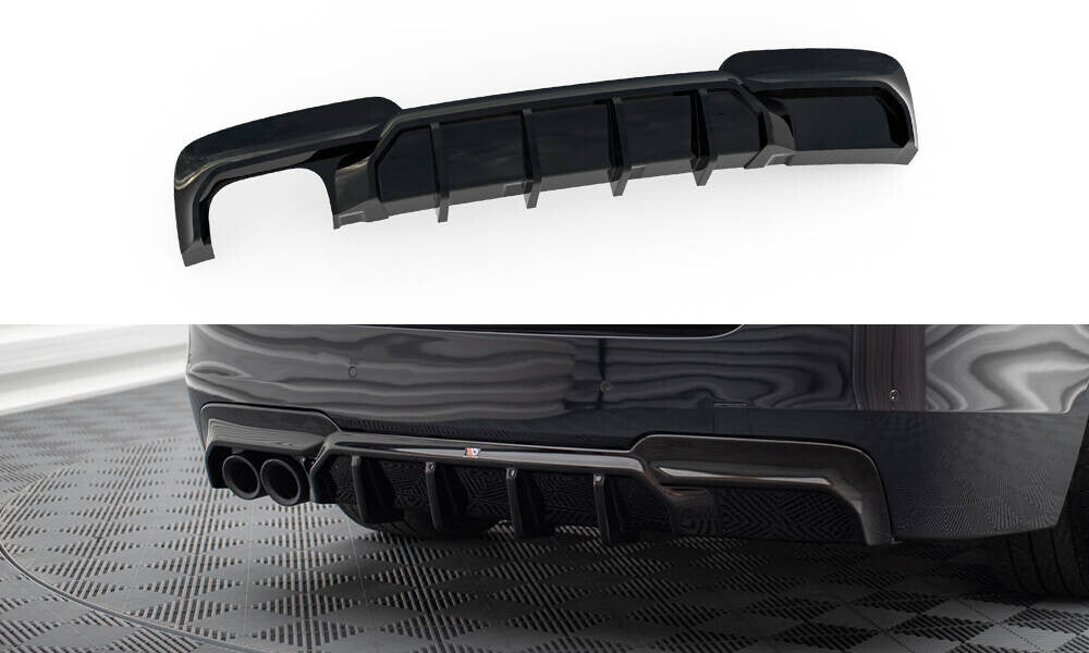 Heckansatz Diffusor V.2 passend für BMW 5er M-Paket F10 / F11 (Doppelauspuff li.) schwarz Hochglanz