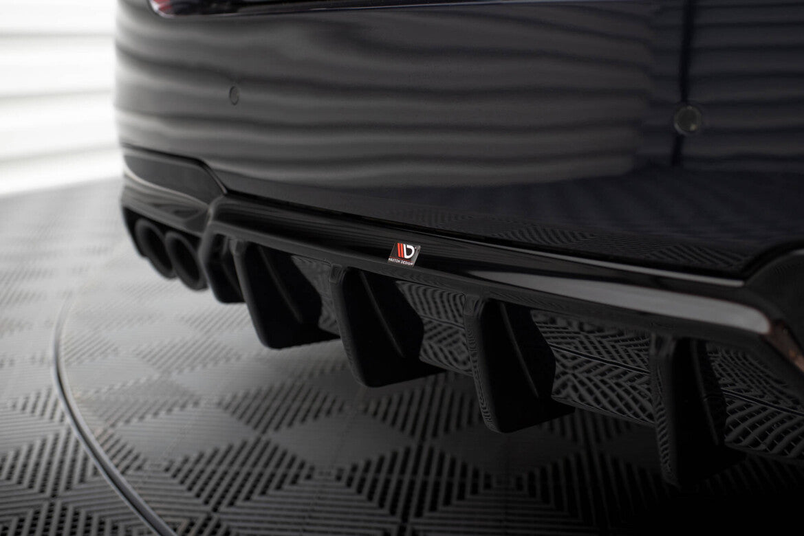 Heckansatz Diffusor V.2 passend für BMW 5er M-Paket F10 / F11 (Doppelauspuff li.) schwarz Hochglanz