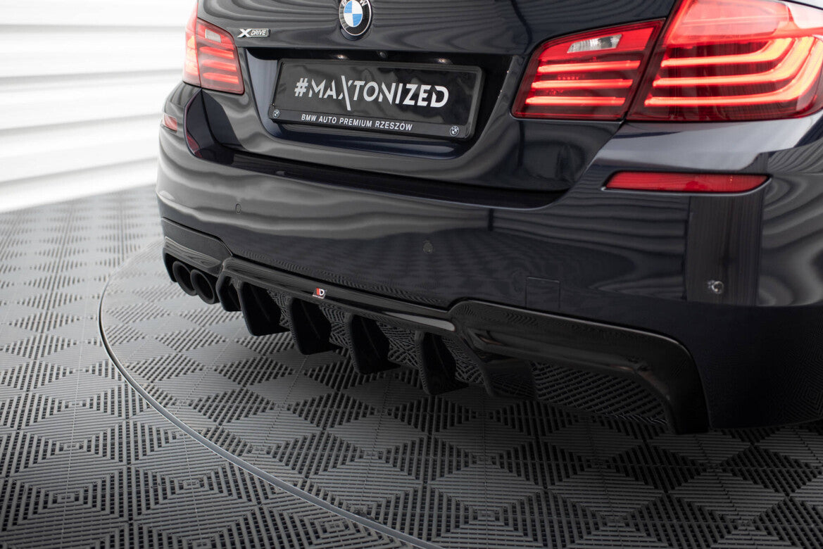 Heckansatz Diffusor V.2 passend für BMW 5er M-Paket F10 / F11 (Doppelauspuff li.) schwarz Hochglanz