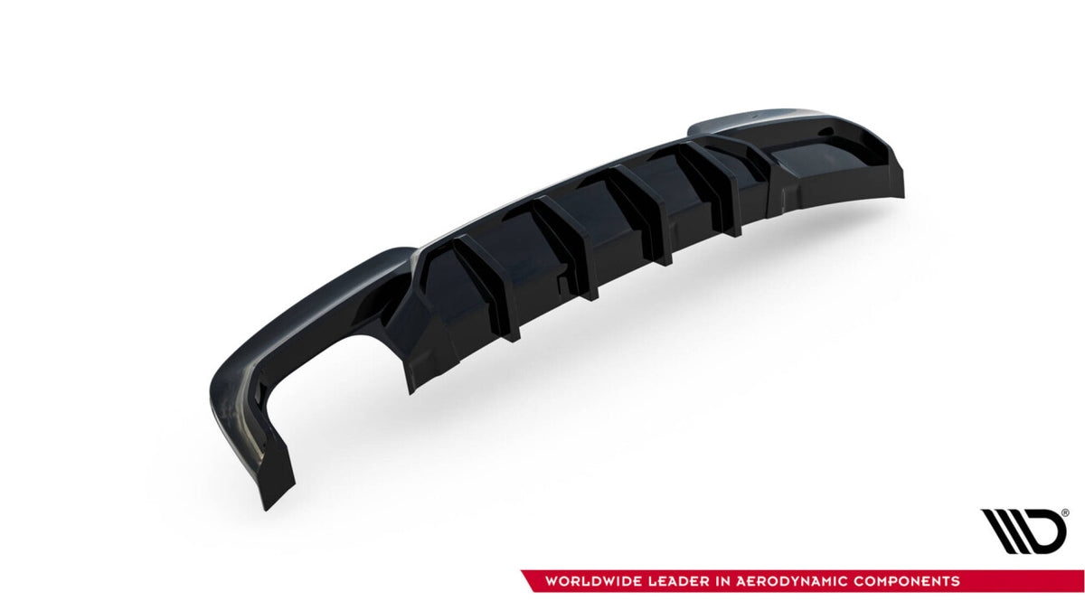 Heckansatz Diffusor V.2 passend für BMW 5er M-Paket F10 / F11 (Doppelauspuff li.) schwarz Hochglanz