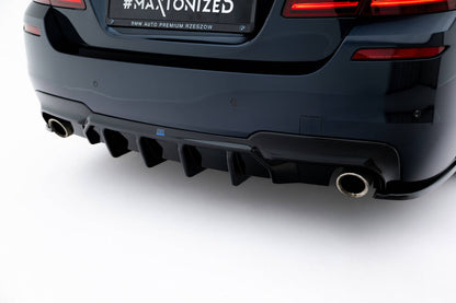 Heckansatz Diffusor V.2 passend für BMW 5er M-Paket F10 / F11 (Einzelauspuff li. re.) schwarz Hochglanz